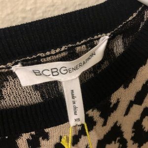 BCBG XS cheetah print sweater